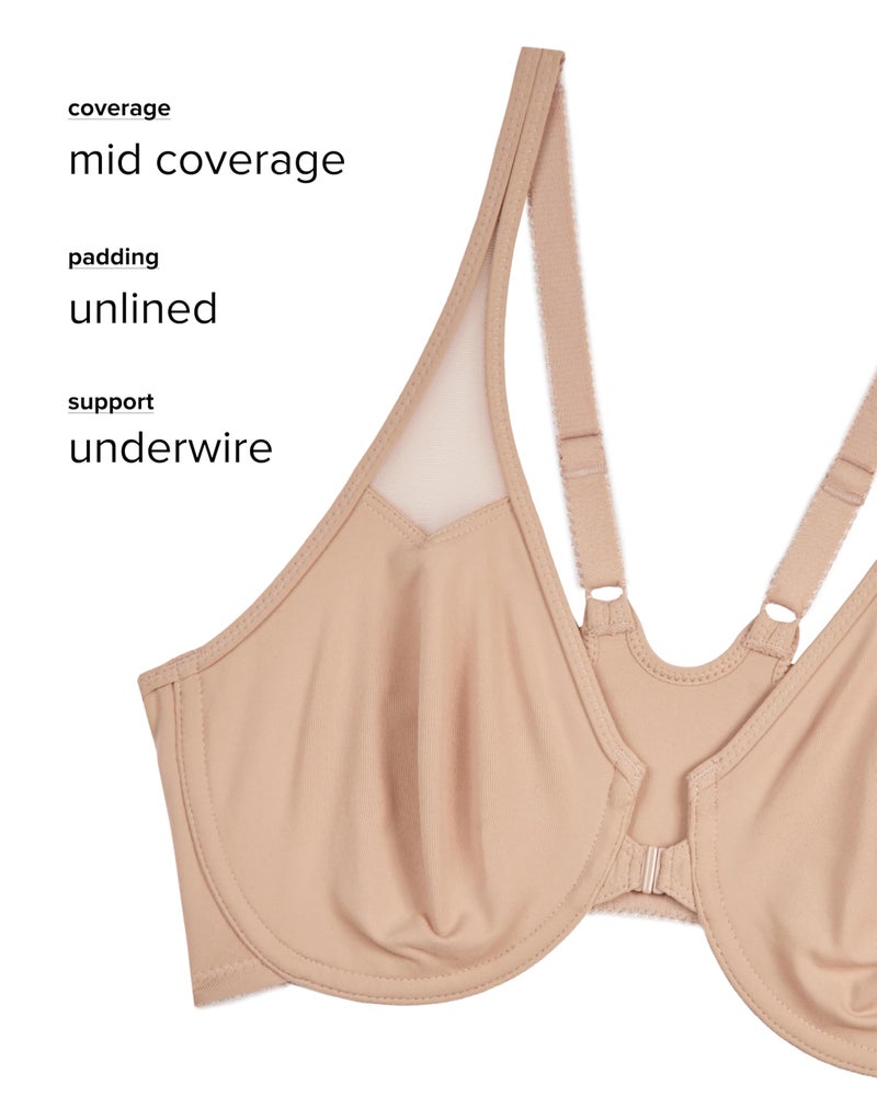 Wacoal womens Body By Wacoal Unlined Front Close Underwire Racerback Bra, White, 38D - Image 5